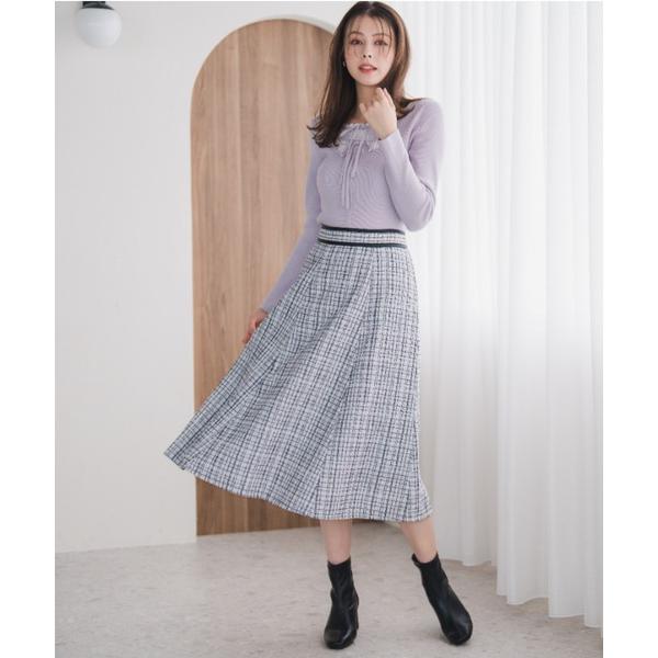 スカート 2025秋冬新作 ツイードAラインスカート