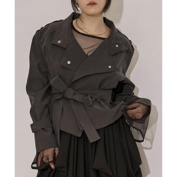 トレンチコート コート mulchway jacket トレンチショートジャケット レディース