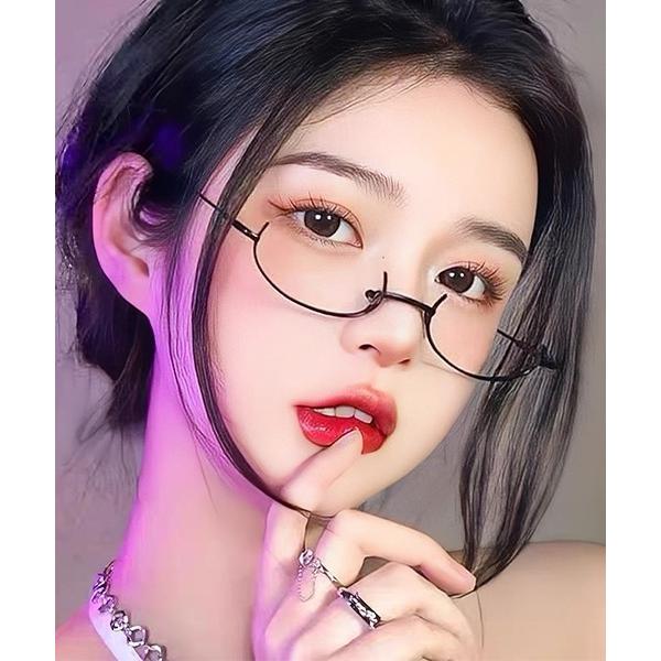 伊達メガネ メガネ 眼鏡 アンダーリムメガネ/レンズ無し/ユニセックス(T3) メンズ レディース