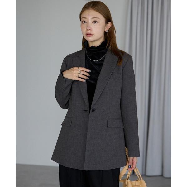 スーツ マイクロ千鳥柄 オーバーサイズ テーラードジャケット レディース