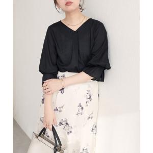 ブラウス シャツ 「WEB限定」麻レーヨンタック袖ブラウス レディース