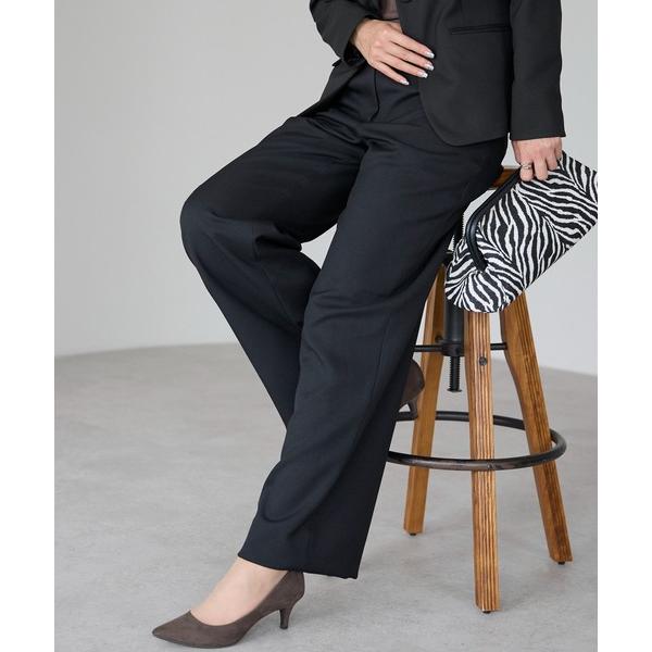 スラックス パンツ 高機能ノータックワイドパンツ セットアップ可 レディース