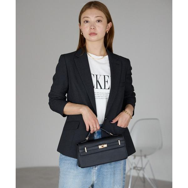 スーツ マイクロチェックテーラードジャケット　セットアップ可 レディース