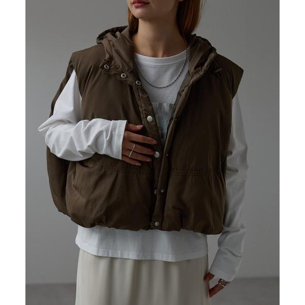 ダウンベスト ベスト ファイバーダウン　フーディベスト レディース