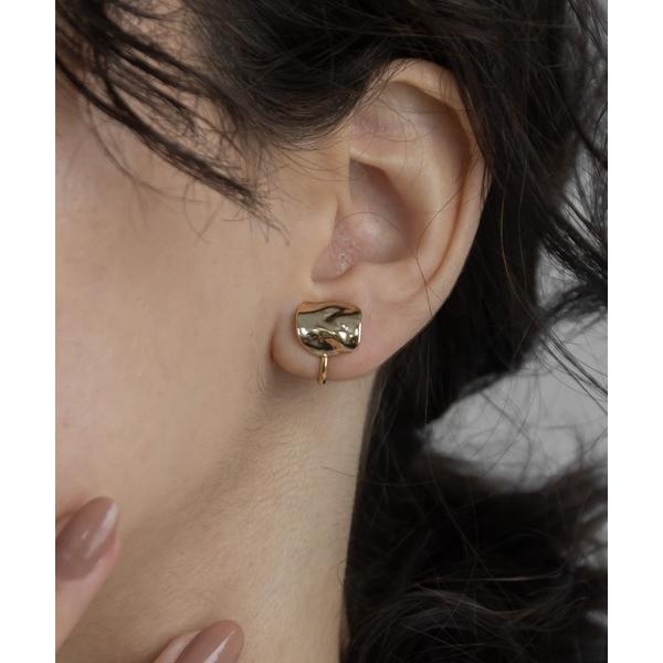 イヤリング スクエアメタルプレートイヤリング レディース