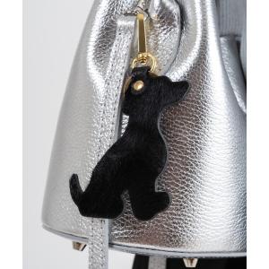 キーケース 「andrea cardone/アンドレアカルドネ」バッグチャーム  キーホルダー レザー ドッグ 犬 アニマル