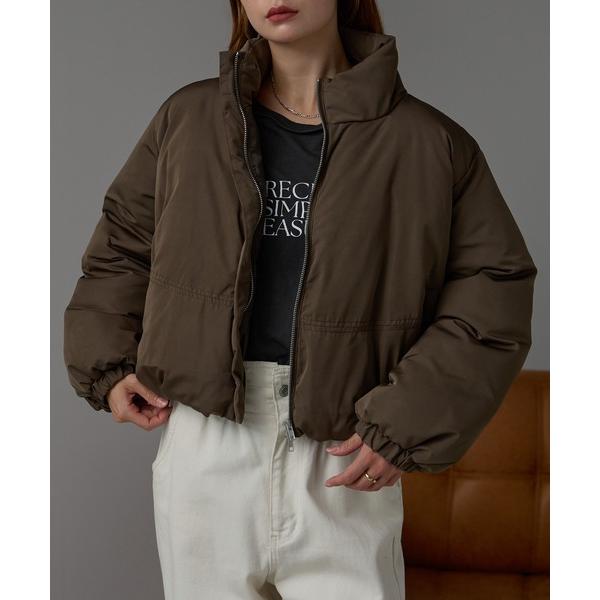 ダウンコート ダウンジャケット ファイバーダウン　スタンドカラージャケット レディース