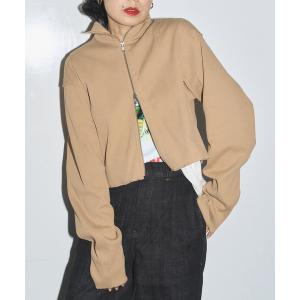 tシャツ ASYMMETRIC PANEL RIB TOP：カーディガン レディース