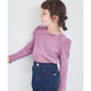 tシャツ 「リブコットン100」パイピングリボン リブトップス キッズ 子供服 女の子