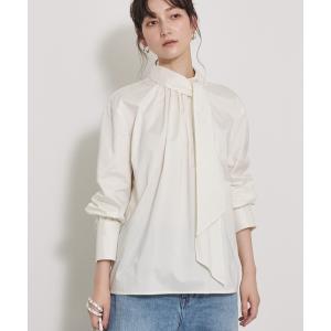 ブラウス シャツ 「ボウタイ取り外し可能」タフタボウタイブラウス/秋服/冬服/オフィスカジュアル/オケージョン/2次会 レディース
