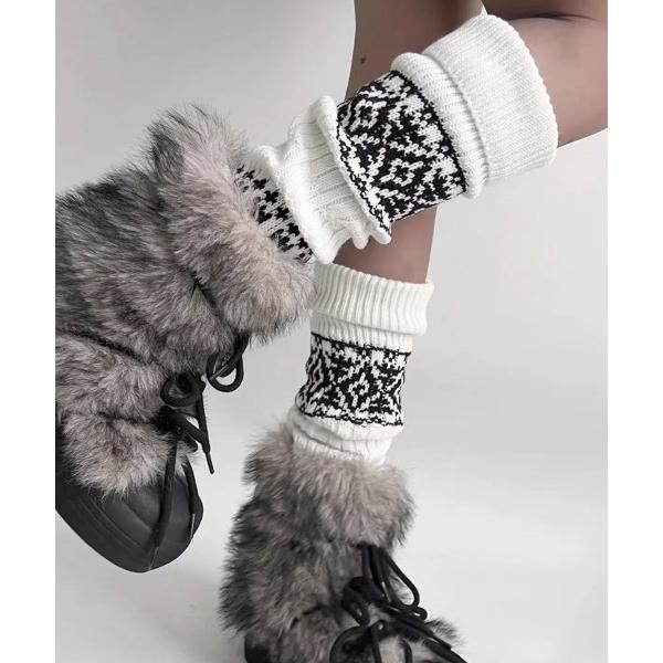 レッグウォーマー 25aw ノルディック柄レッグウォーマー レディース