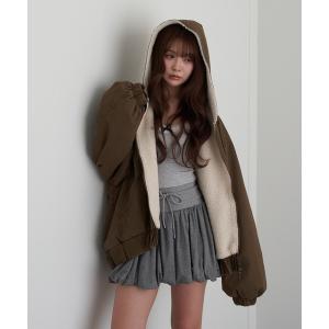 ブルゾン アウター オーバーサイズフードブルゾン / パーカー / リバーシブル レディース