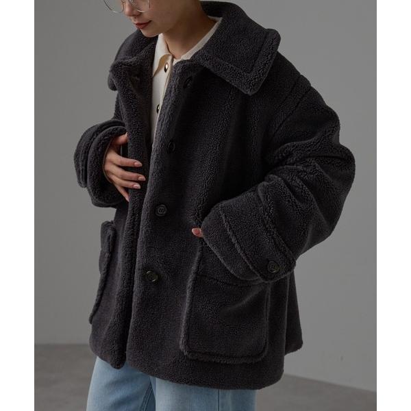 ステンカラーコート コート テディボア　ステンカラーミドルコート レディース