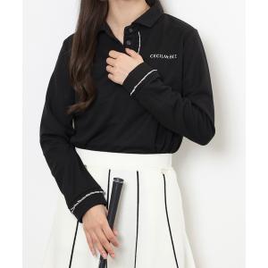 ポロシャツ ポロ FRILL POLO フリル ロゴ刺繍 長袖ポロシャツ レディース