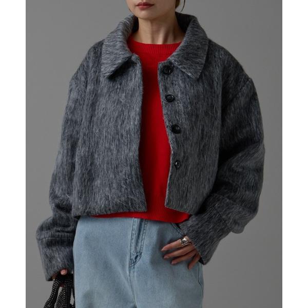 ブルゾン アウター シャギーショートジャケット レディース