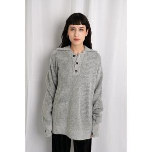 ニット セーター LS BIG POLO レディース