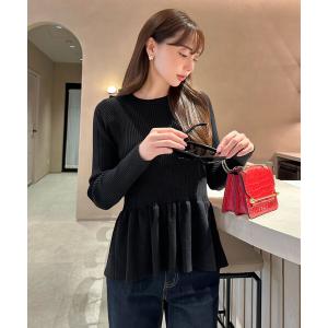 新品未使用 JUNOAH チュールペプラムドッキングニット Mサイズ JUNOAH（ジュノア） ニット セーター チュールペプラムドッキング