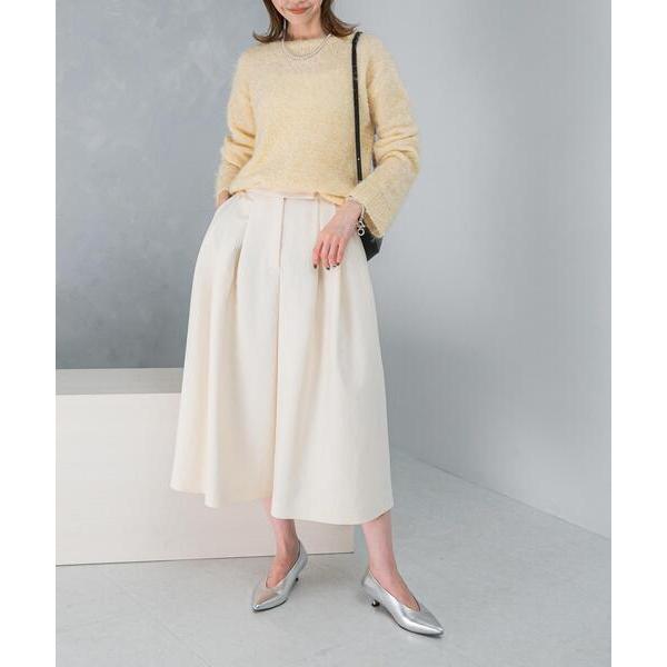 ワイドパンツ パンツ ダブルクロスフォルムタックパンツ レディース