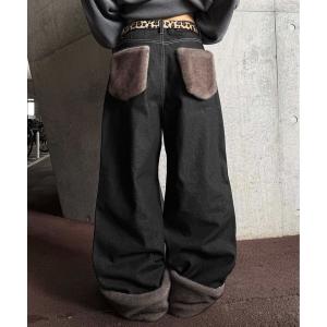 ジーンズ 2wayフェイクファーデニム メンズ レディース