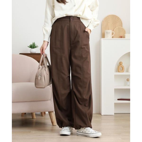 パンツ 起毛パラシュートパンツ レディース