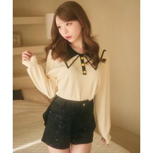 ニット セーター バイカラー襟ニット レディース