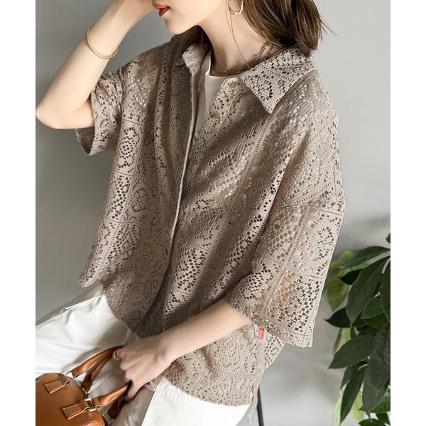 「Java」 半袖シャツ LARGE ベージュ レディース