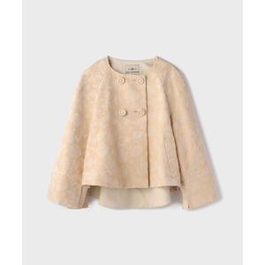 ジャケット ノーカラージャケット サラサジャガードケープジャケット レディース