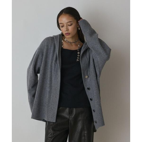 カーディガン ウールフードニットカーディガン レディース