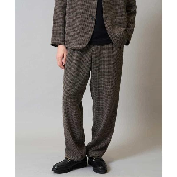 パンツ 「イージーケア/シワになりにくい」ツイードストレッチワンタックワイドイージースラックス「洗濯...