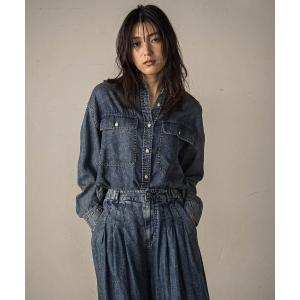 ブラウス シャツ バイオシルクデニムオーバーシャツ「洗濯機で洗える」 レディース