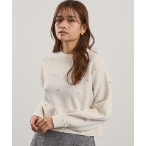 ニット セーター パールドットニットプルオーバー「手洗い可能」 レディース