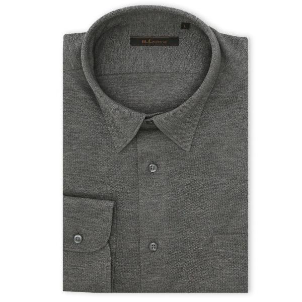 フォーマル シャツ 「綿100% ストレッチ」m.f.エディトリアル メンズ ショートワイドカラー ...