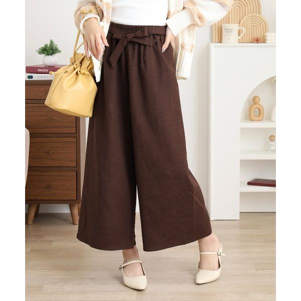パンツ laulea　起毛ツイルクロプトワイドパンツ レディース
