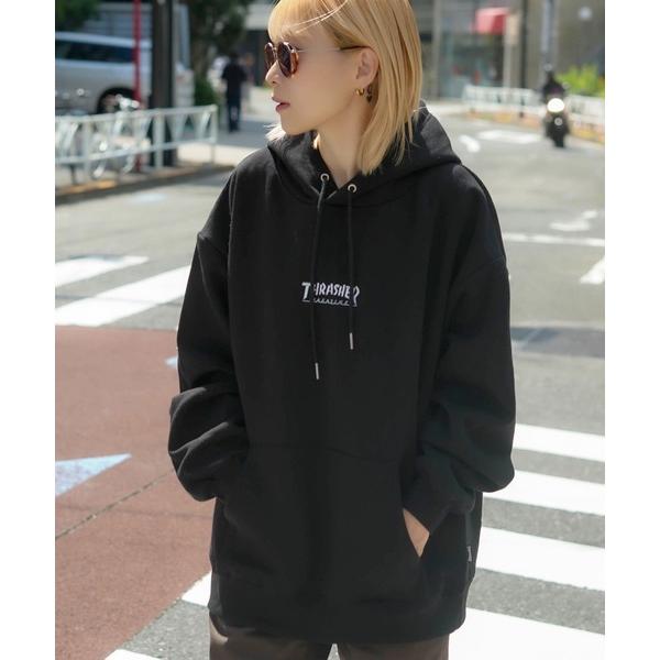 パーカー 「THRASHER /スラッシャー」ヘビーウェイト ワンポイントフーディ 裏起毛 マグロゴ...