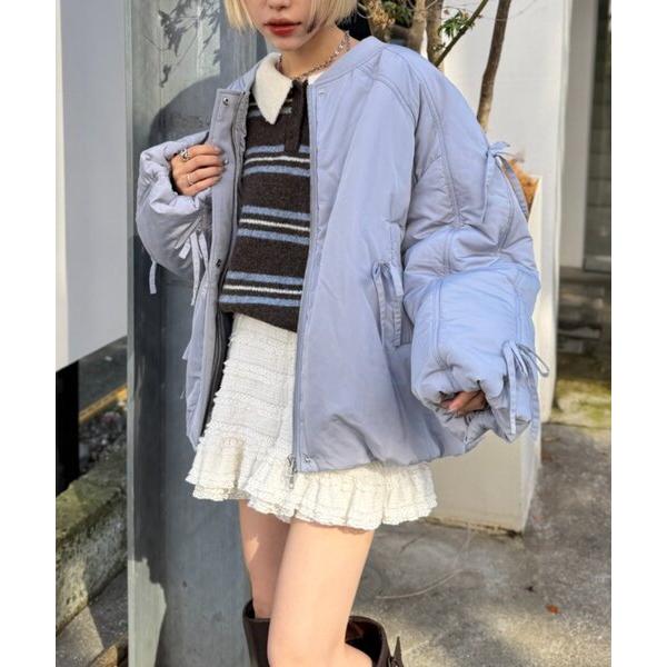 ブルゾン アウター 中綿リボンブルゾン レディース