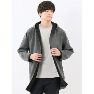 パーカー 「羽織り ボタン無し」タカキュー ダブルフェイスカノコ フーディガン メンズ