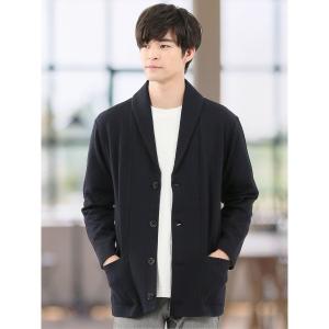 カーディガン 「ストレッチ 羽織り ボタン式」タカキュー 千鳥ジャガード ショールカーディガン メンズ