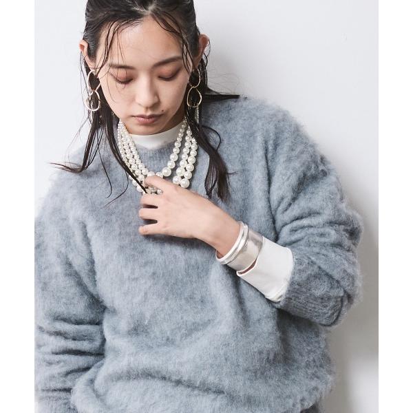 ニット セーター ヘアリークルーネックニット「大きいサイズ有」シックスタイル レディース