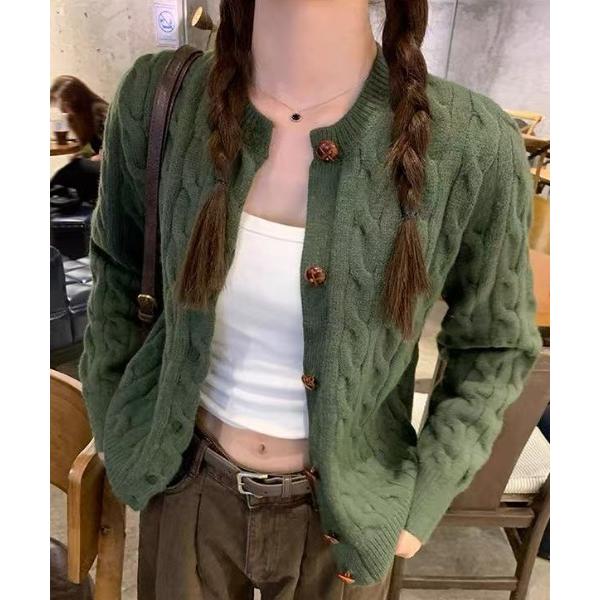 カーディガン ゲーブルニットカーディガン レディース