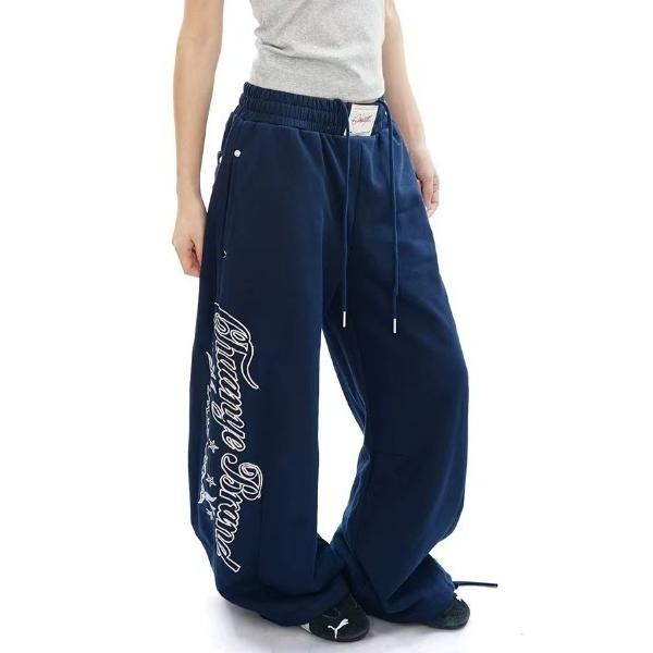 スウェットパンツ ジャージ 25aw　サイドししゅうロゴスウェットパンツ レディース