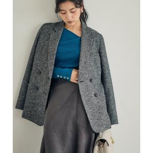 ジャケット テーラードジャケット ミックスツイードダブルジャケット レディース