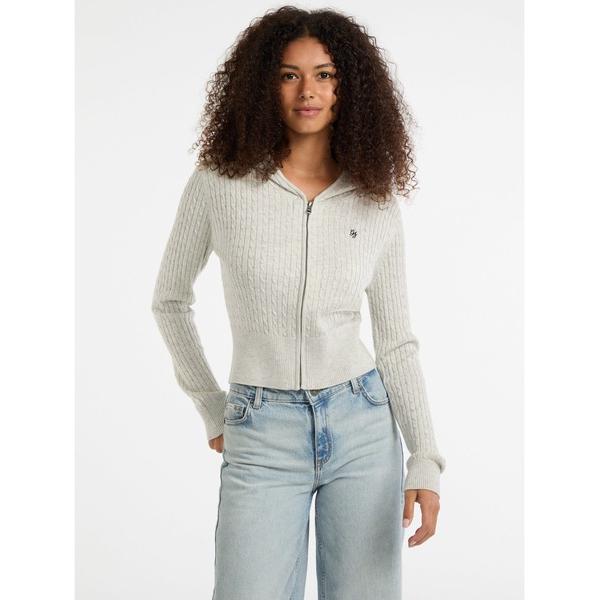 カーディガン GUESS JEANS Long Sleeves Cable Hoodie Cardi...