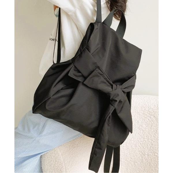 デイバック リュック リボン結びリュックサック レディース