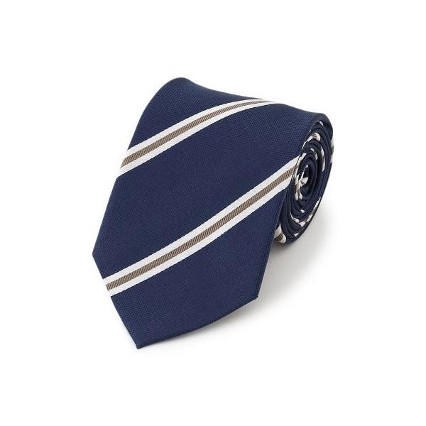 ネクタイ レギュラーネクタイ　ストライプ　ピンク/ブラウン/ネイビー