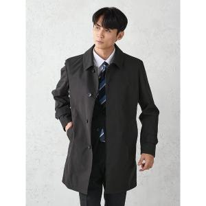 ステンカラーコート コート 無地ステンカラーコート　脱着ライナー付き　ブラック メンズ