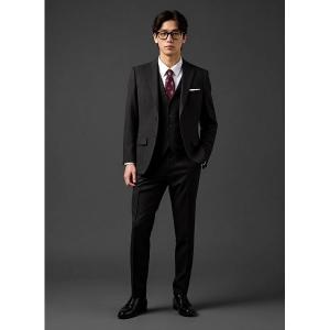 セットアップ 「WOOLY WASH SUIT」WEB限定スーツ「洗える/ウールライク」スリーピース　千鳥×ウィンドペン　ブラウン メンズ