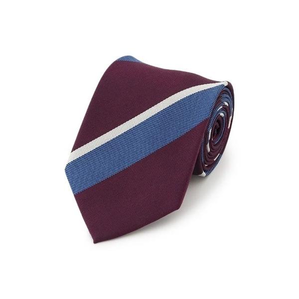 ネクタイ レギュラーネクタイ　ストライプ　ワイン/ブラウン/ネイビー