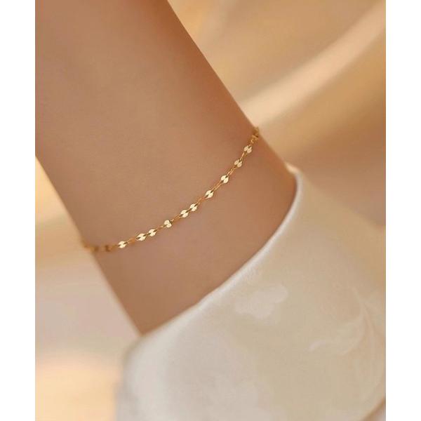 ブレスレット オーバルデザインゴールドチェーンブレスレット レディース