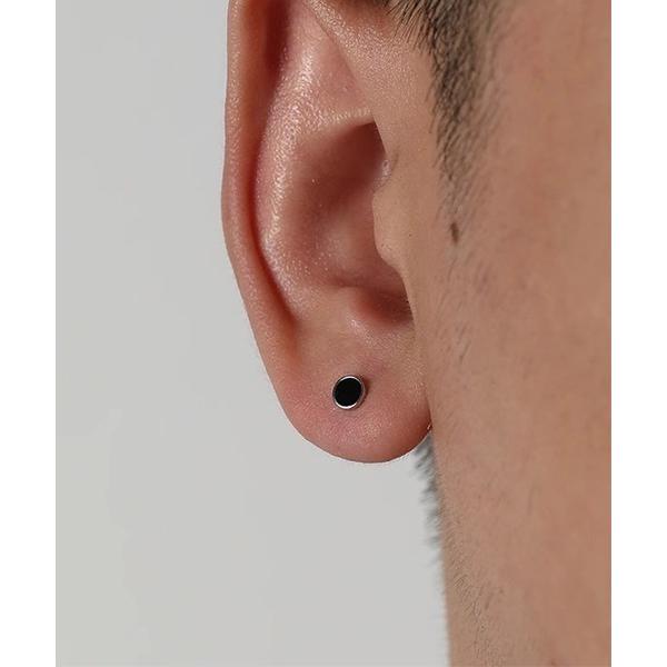 ピアス ブラックワンポイントペアピアス/メンズ/両耳用(LEY) メンズ