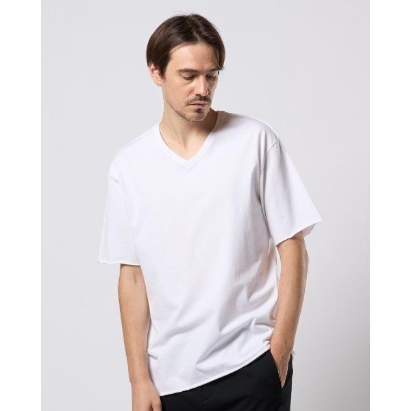 tシャツ wide cut-off V-neck S/S メンズ